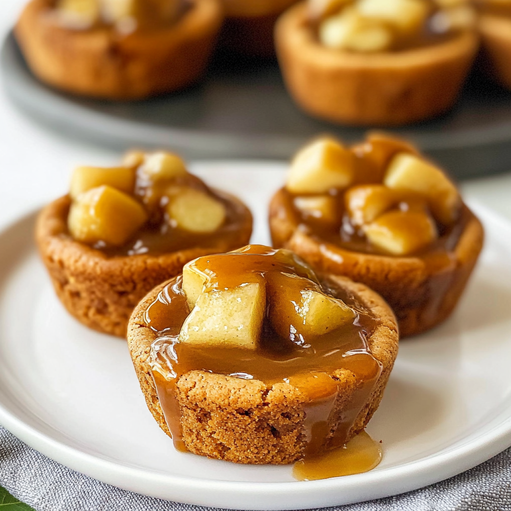 Christmas Caramel Apple Cookie Cups