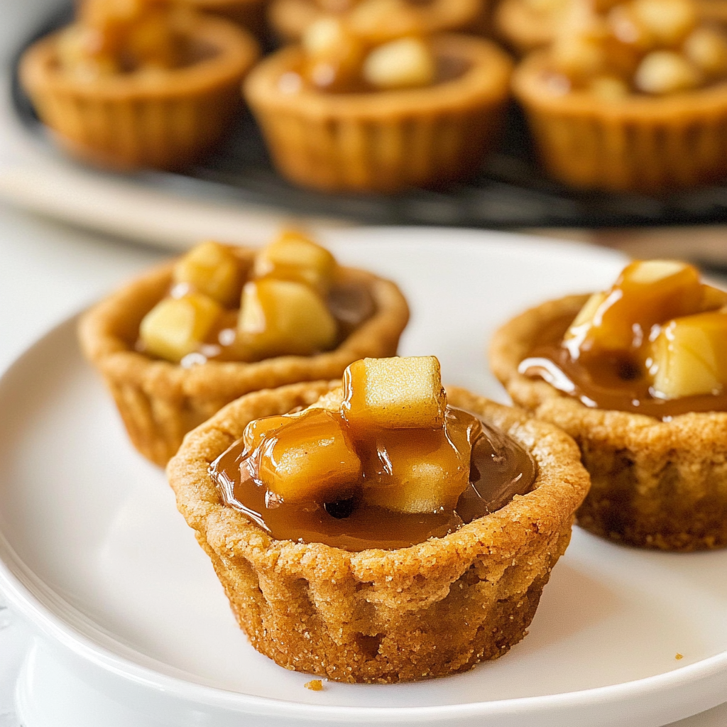 Christmas Caramel Apple Cookie Cups