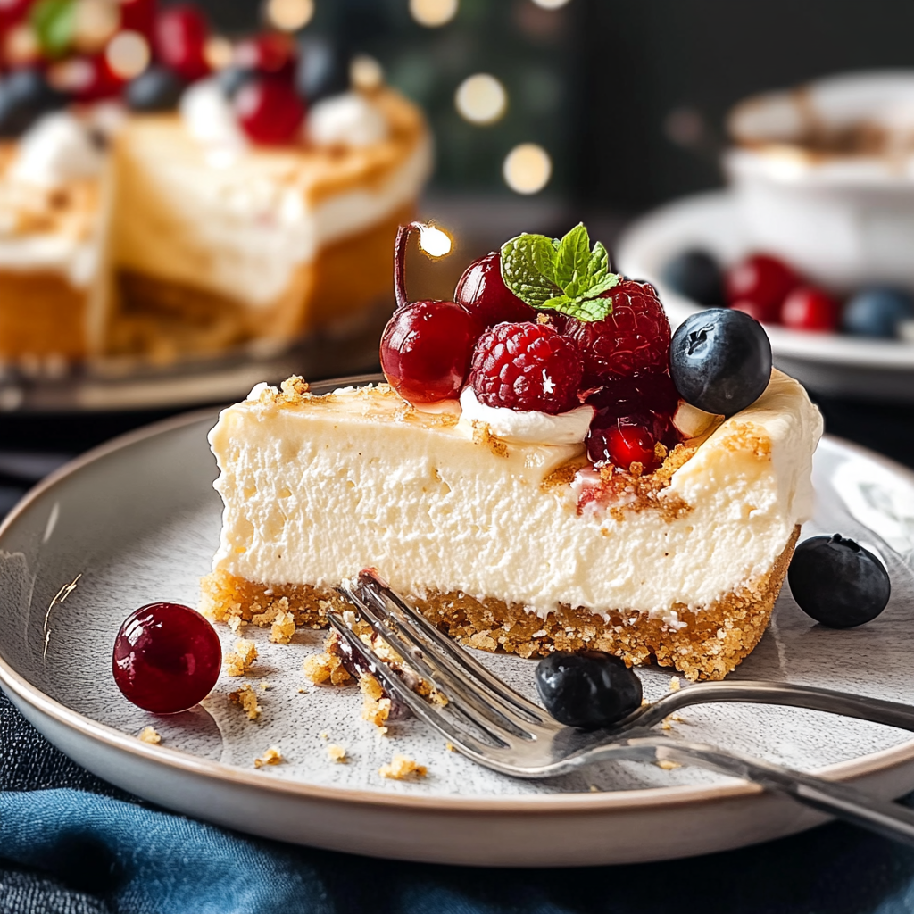 Christmas Chai-Spiced White Chocolate Cheesecake