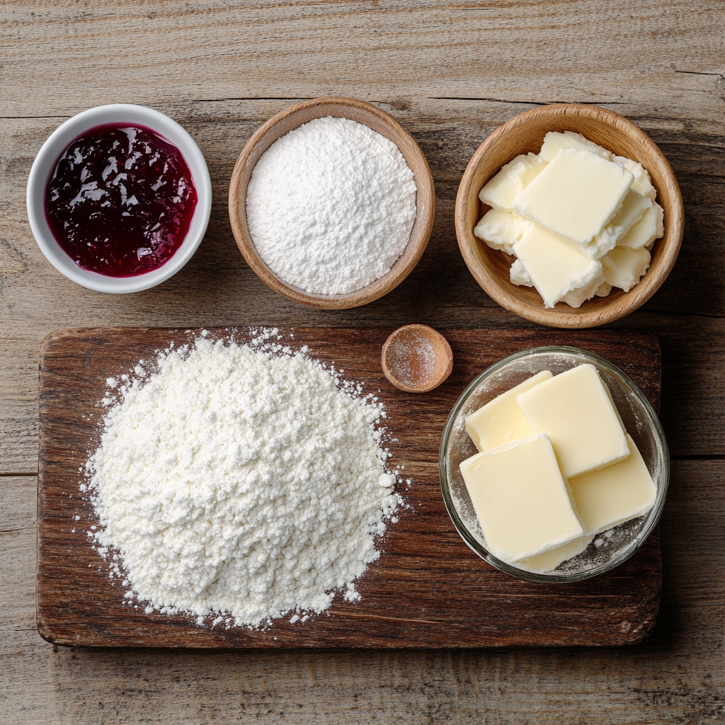Christmas Cherry Almond Linzer Cookies ingredients