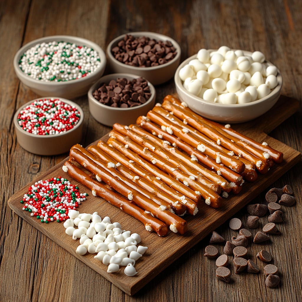 Christmas Chocolate Covered Pretzels ingredients