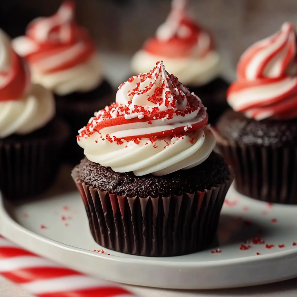 Christmas Chocolate Peppermint Cupcakes