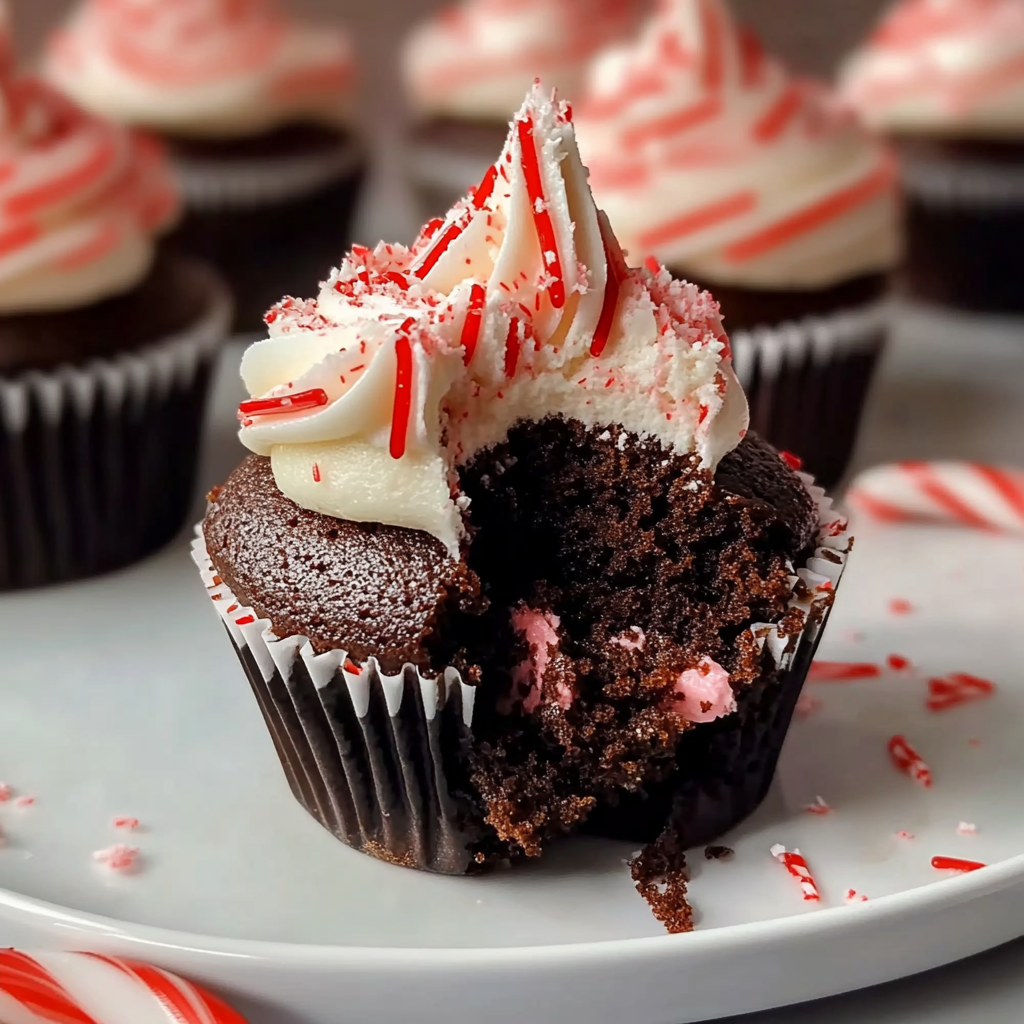 Christmas Chocolate Peppermint Cupcakes