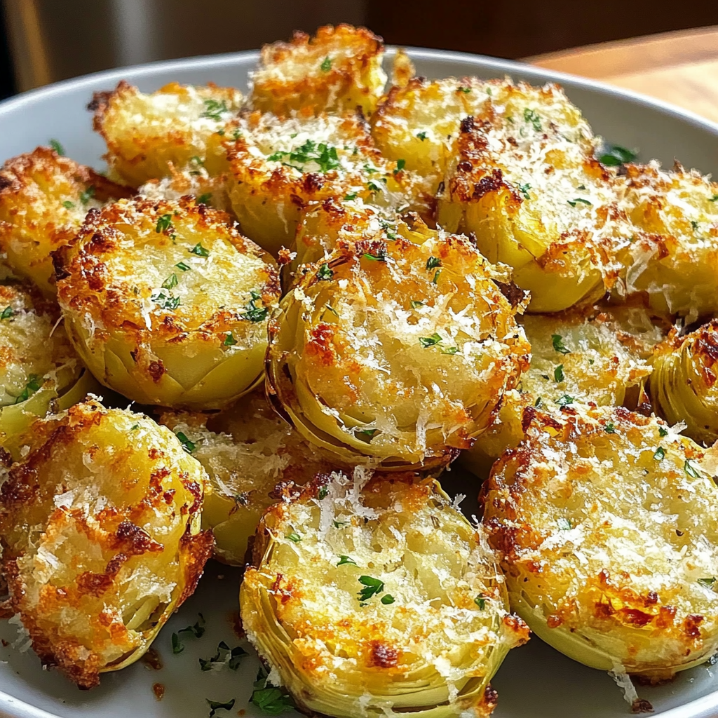 Christmas Crispy Parmesan Artichoke Hearts