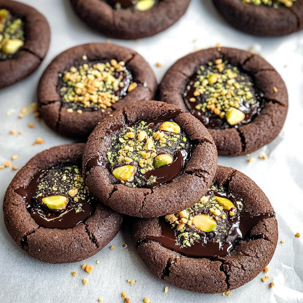 Christmas Double Chocolate Pistachio Cookies