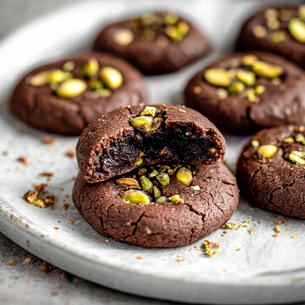 Christmas Double Chocolate Pistachio Cookies