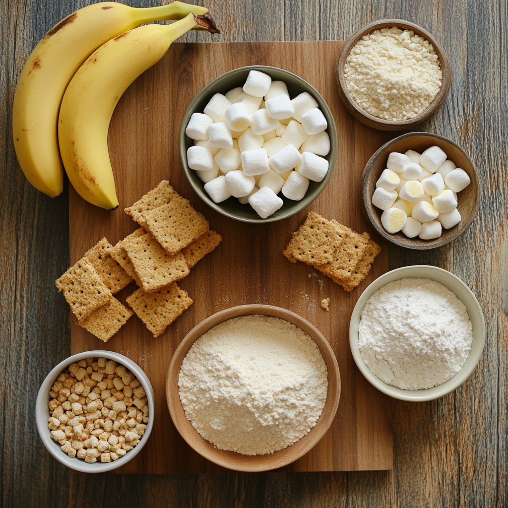 Christmas Festive Teddy Graham Marshmallow Banana Cookies ingredients