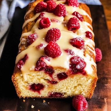 Christmas Glazed White Chocolate Raspberry Loaf