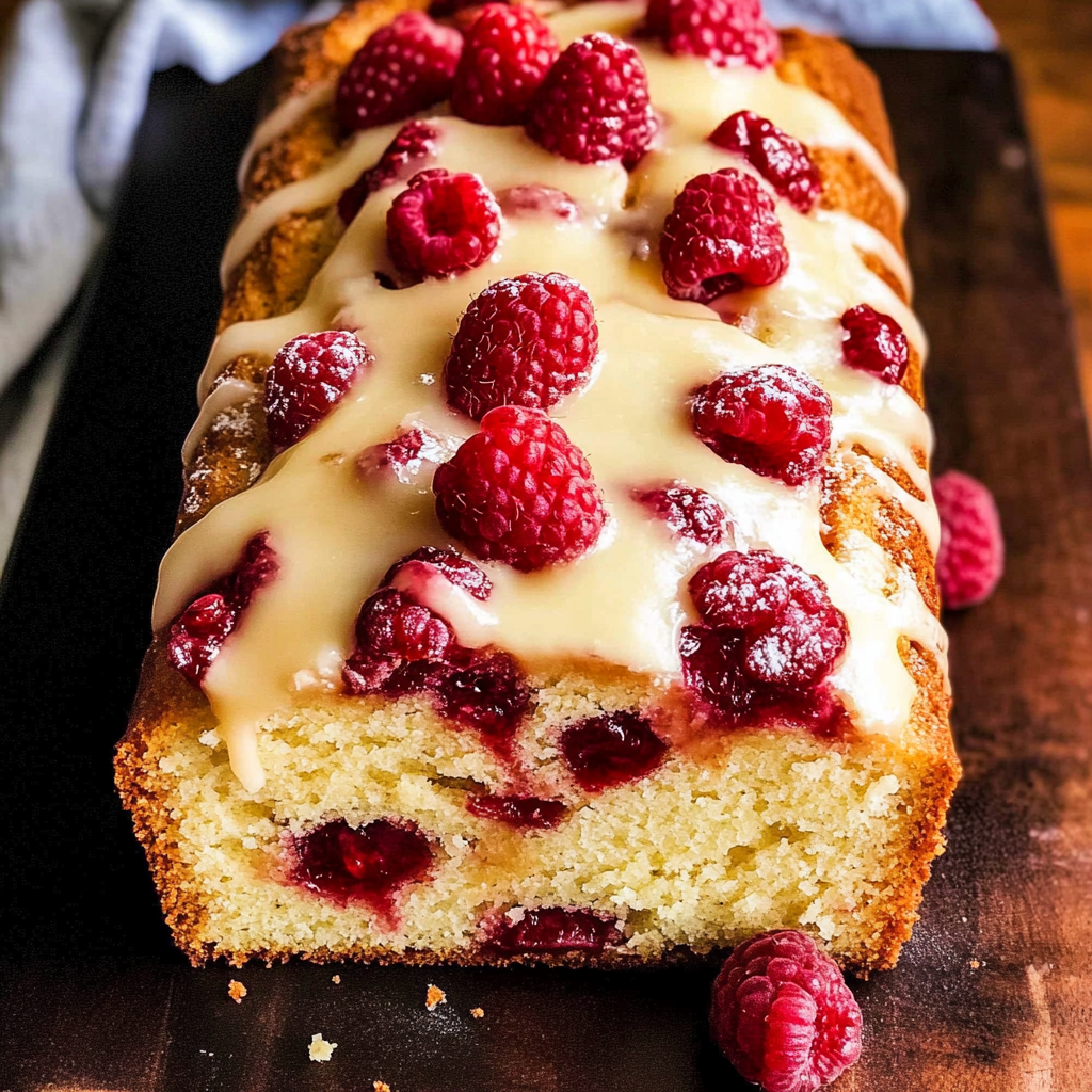 Christmas Glazed White Chocolate Raspberry Loaf