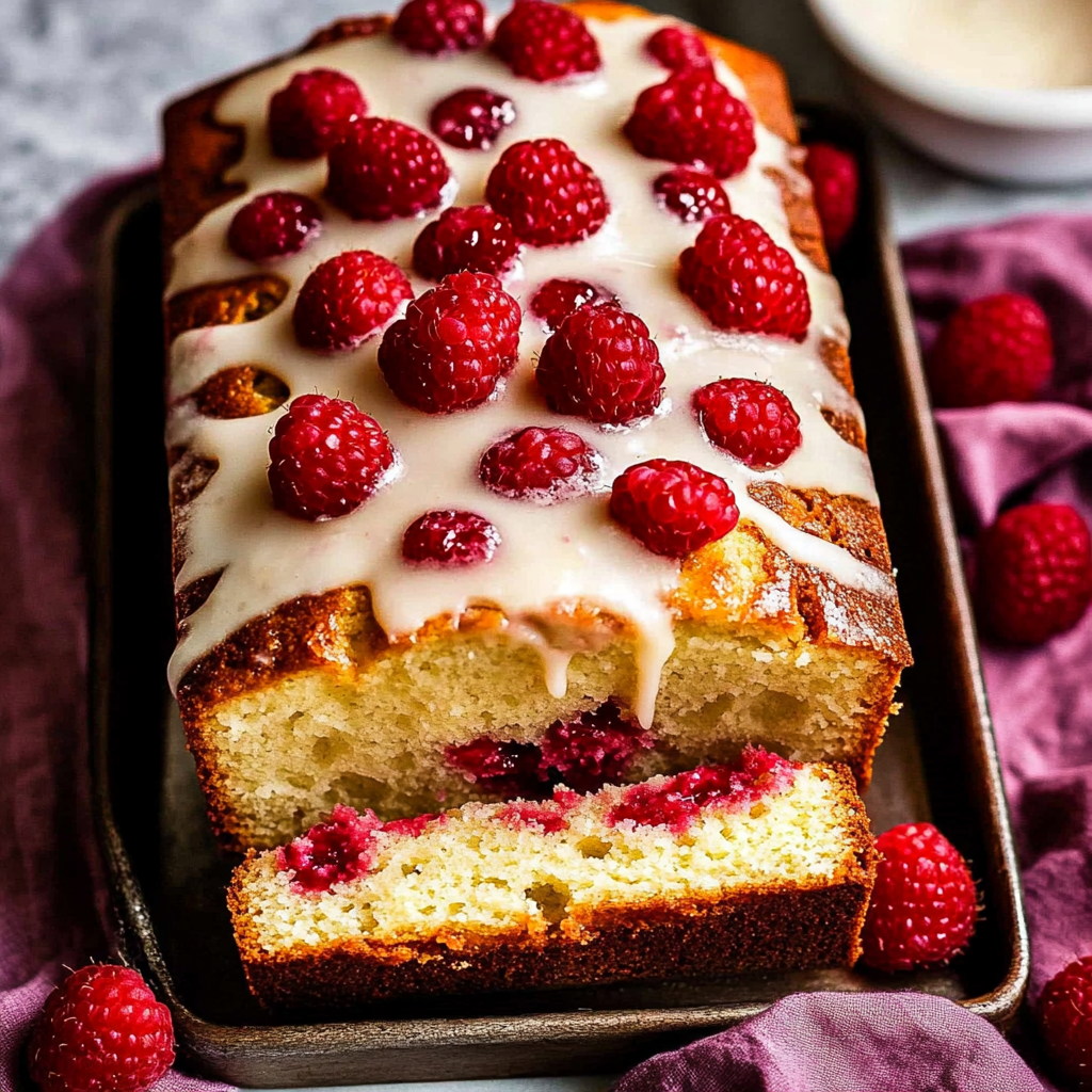 Christmas Glazed White Chocolate Raspberry Loaf