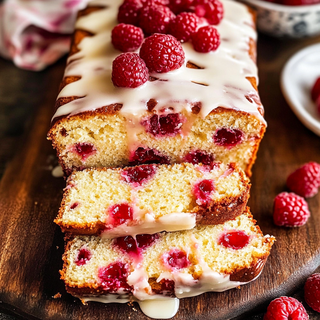 Christmas Glazed White Chocolate Raspberry Loaf