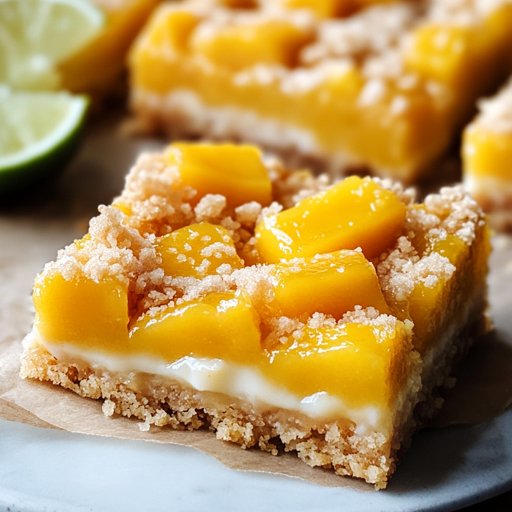 Christmas Mango Bars with Lime Glaze