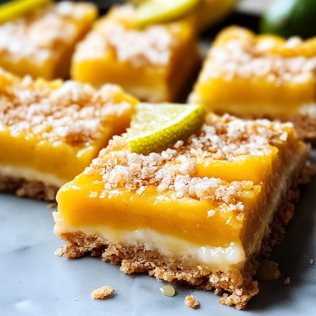 Christmas Mango Bars with Lime Glaze