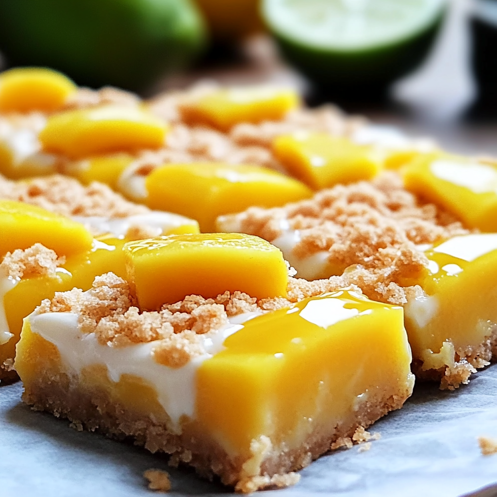 Christmas Mango Bars with Lime Glaze