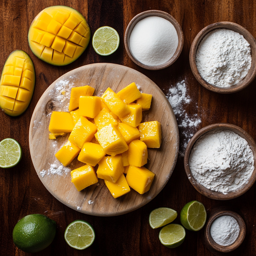 Christmas Mango Bars with Lime Glaze ingredients