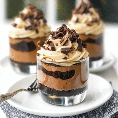 Christmas Mini Baileys Chocolate Cheesecake Trifles