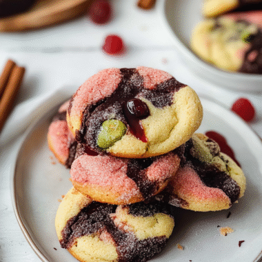 Christmas Spumoni Cookies (Cherry, Pistachio, Chocolate)