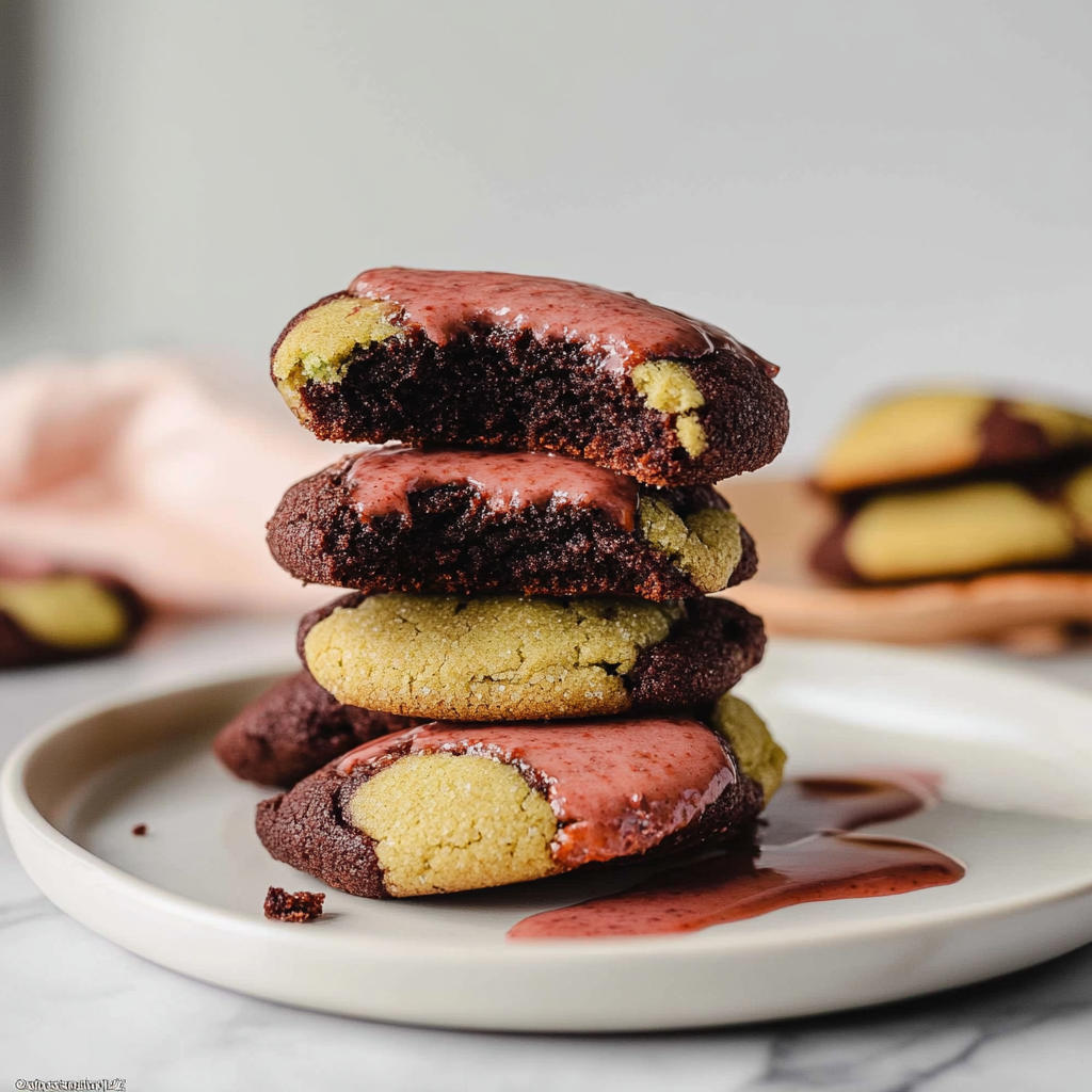 Christmas Spumoni Cookies (Cherry, Pistachio, Chocolate)