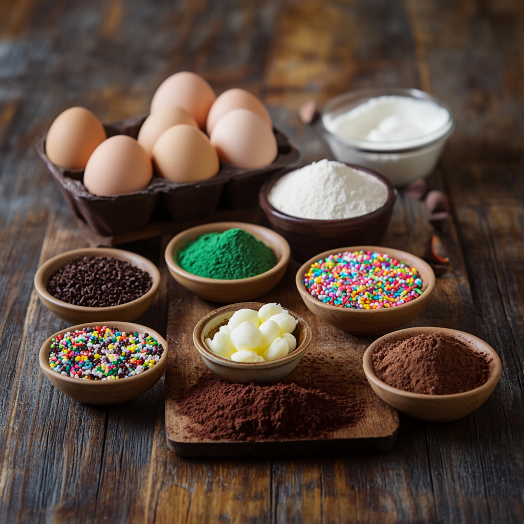 Christmas Tree Brownies ingredients