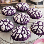 Christmas Ube Crinkle Cookies