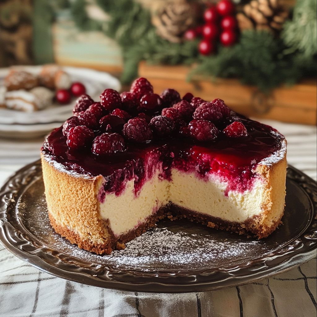 Cranberry Orange Cheesecake for christmas