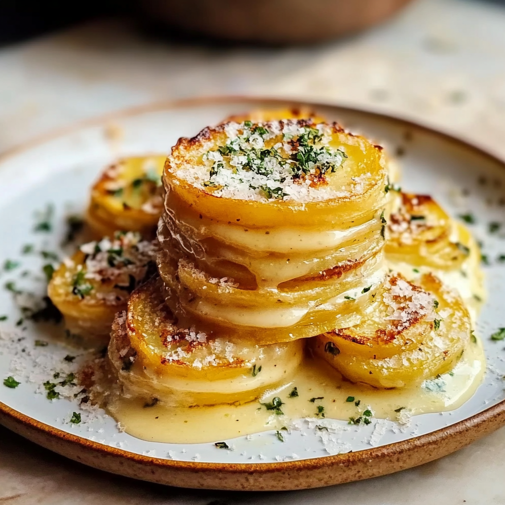 Crispy Cacio e Pepe Potato Stacks