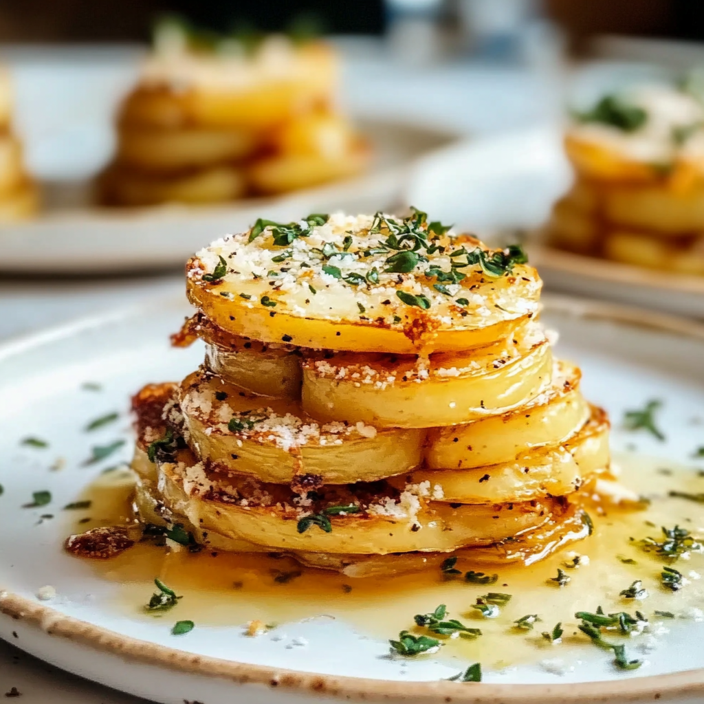 Crispy Cacio e Pepe Potato Stacks