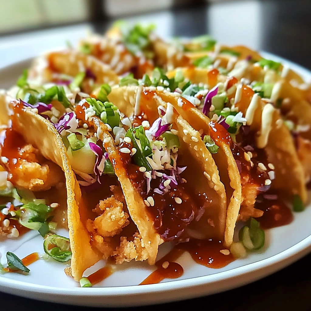 Crispy Chicken Wonton Tacos