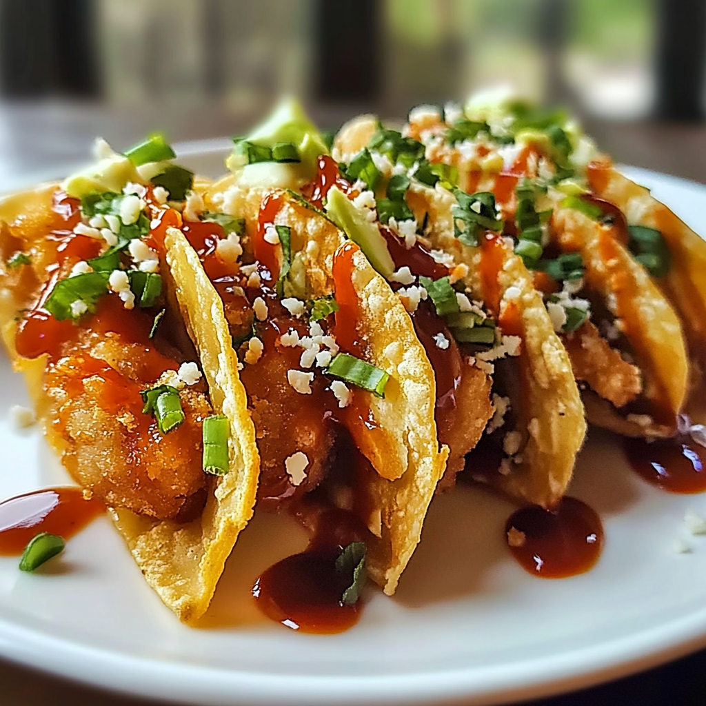 Crispy Chicken Wonton Tacos