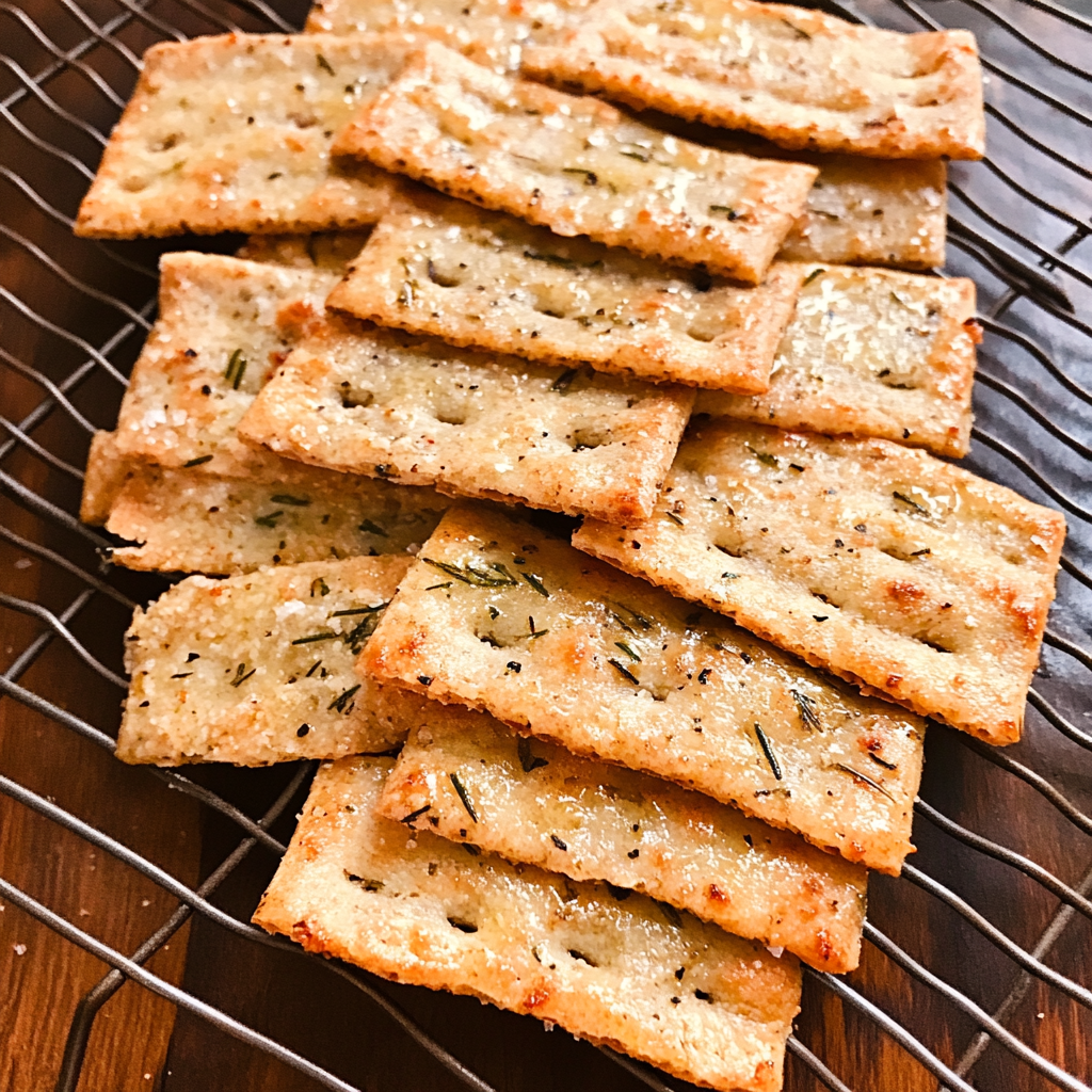 Festive Rosemary Olive Oil Crackers Homemade