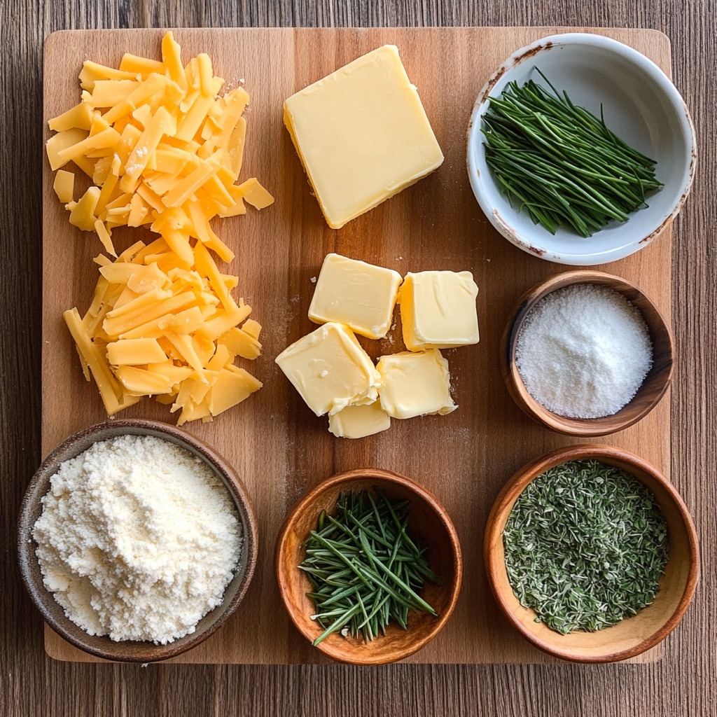 Festive Slice and Bake Cheddar Cheese Coins ingredients