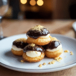 Gold-Dusted Chocolate Profiteroles
