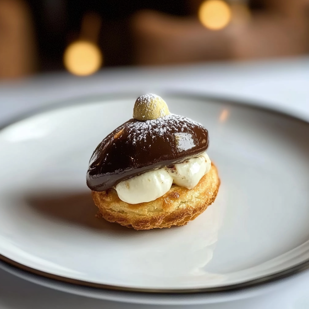 Gold-Dusted Chocolate Profiteroles