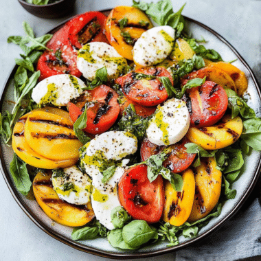 Grilled Peach Caprese Salad