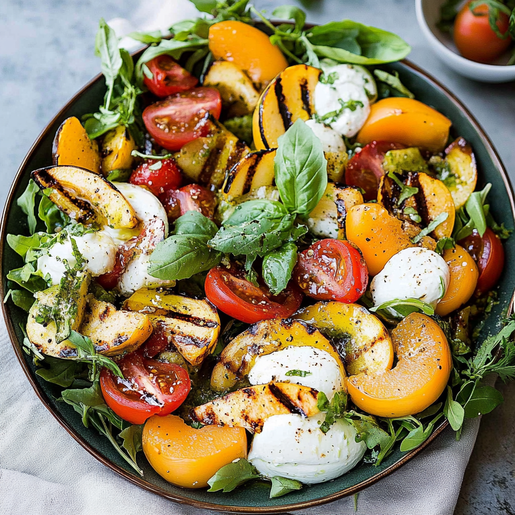 Grilled Peach Caprese Salad