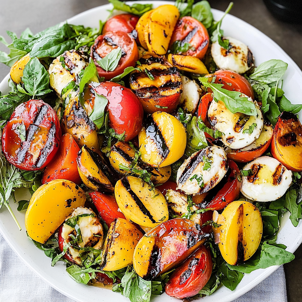 Grilled Peach Caprese Salad