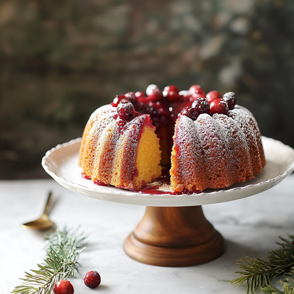 Holiday Cranberry Orange Bundt Cake
