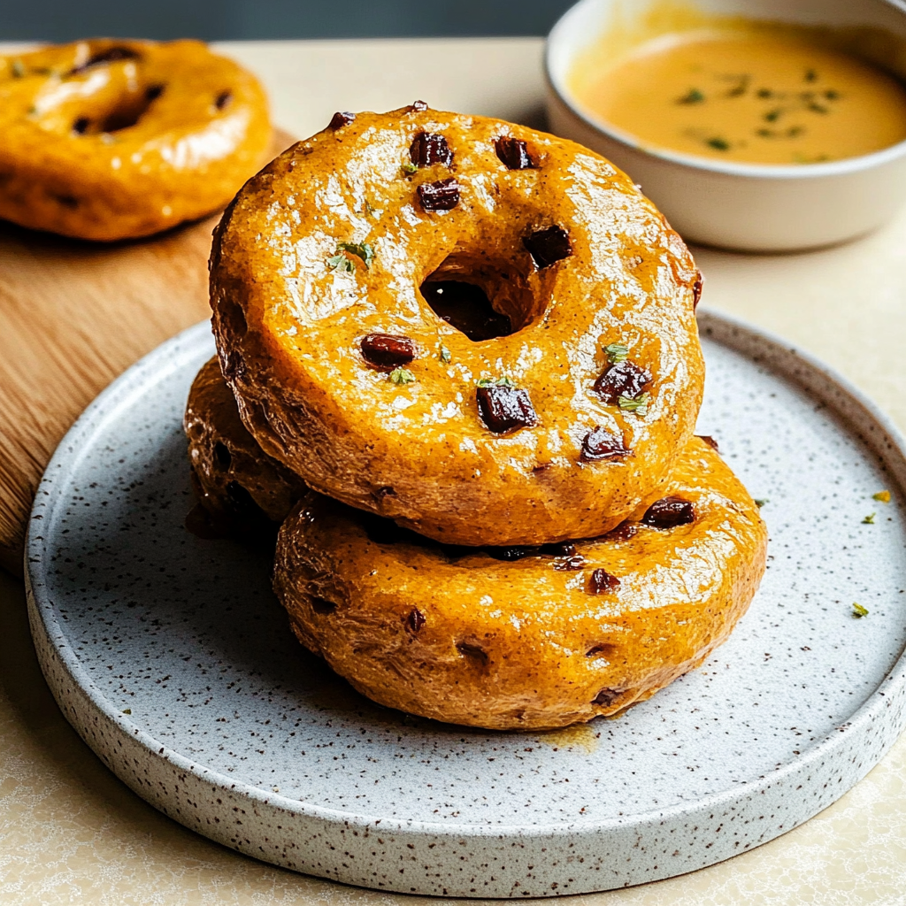Holiday High Protein Pumpkin Bagels