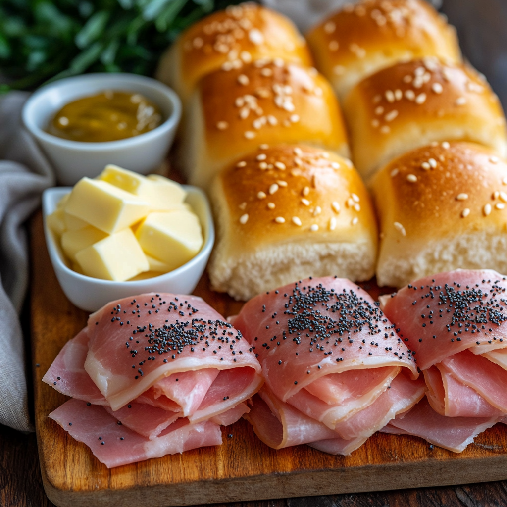 Holiday Hot Ham and Cheese Sliders ingredients