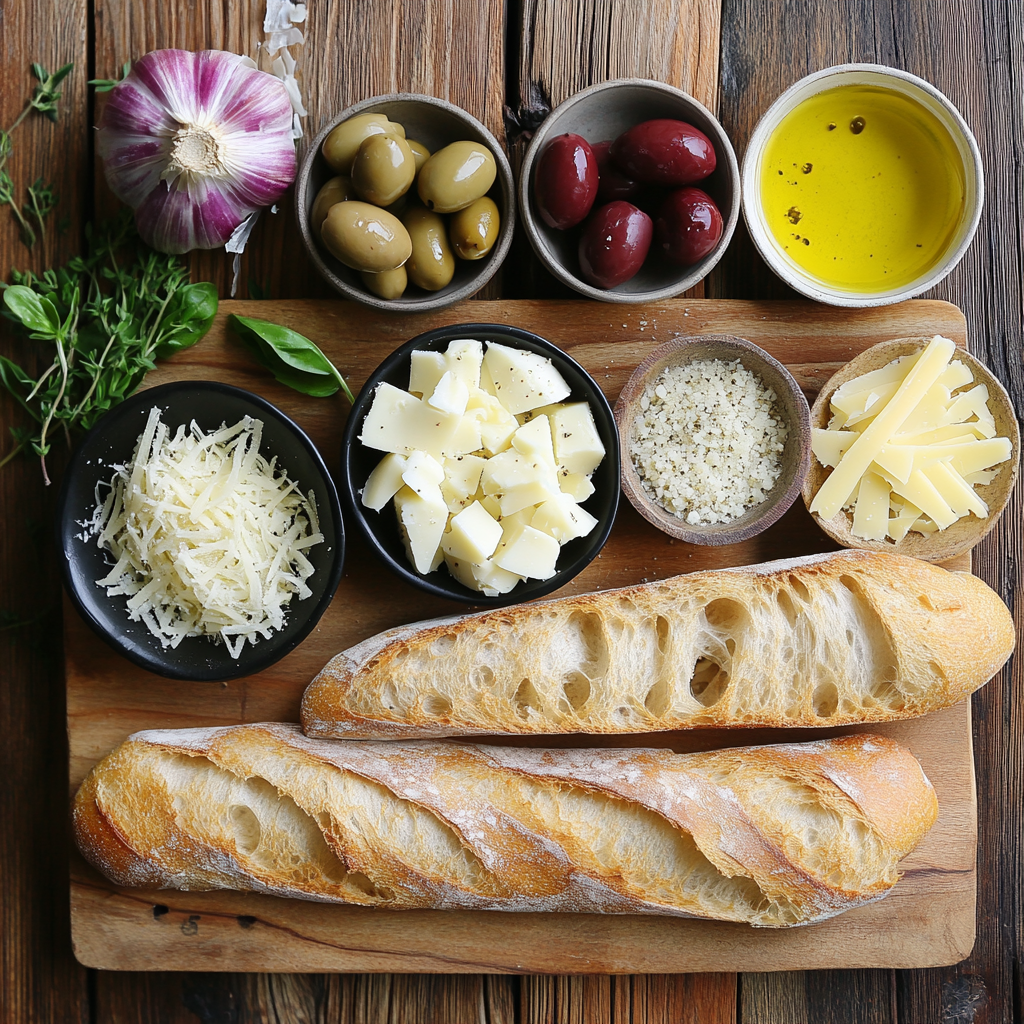 Matt’s Olive Cheese Bread ingredients