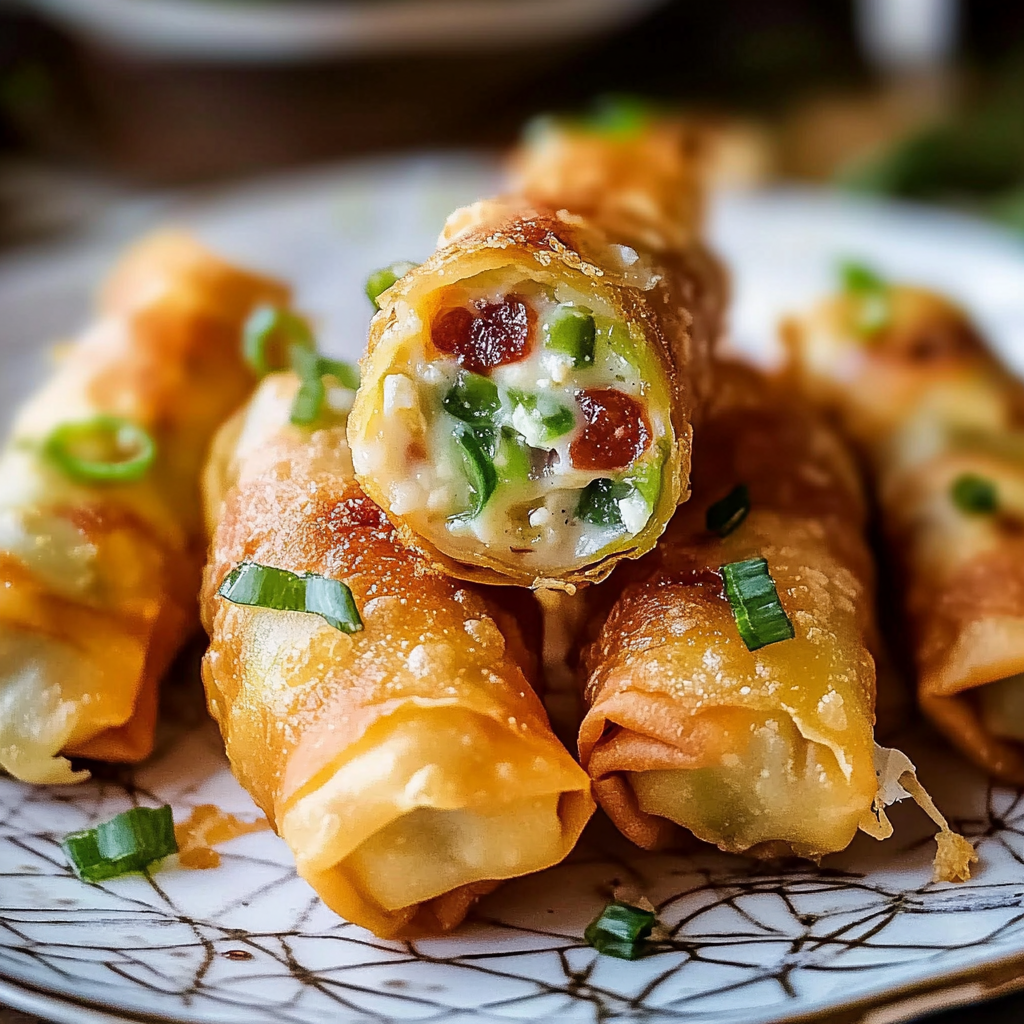 Mini jalapeno popper egg rolls