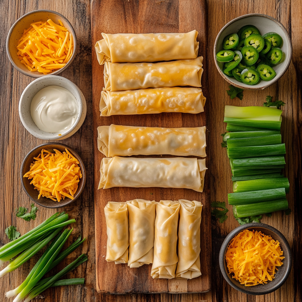 Mini jalapeno popper egg rolls ingredients