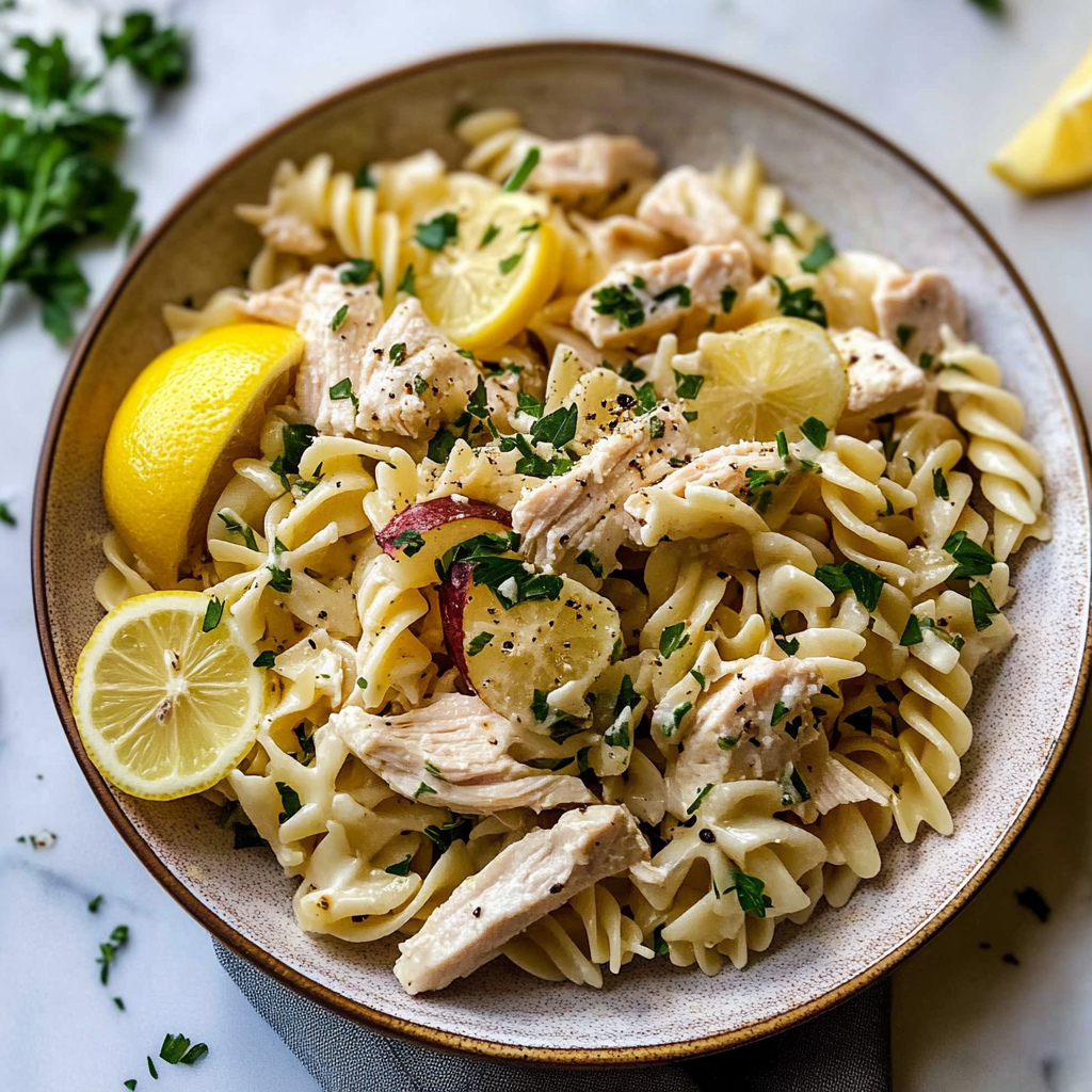 Lemon Chicken Pasta Salad With Herbs