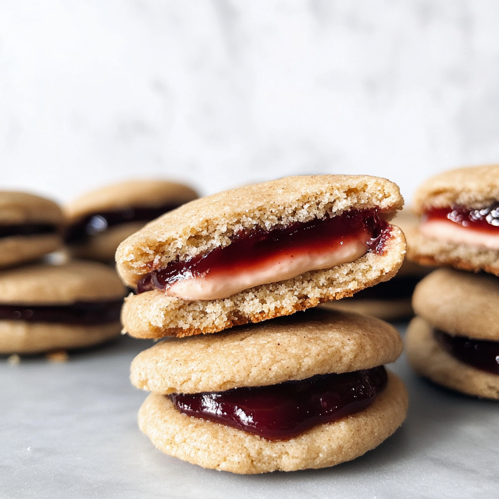 Peanut Butter and Jelly Cookie Sandwiches