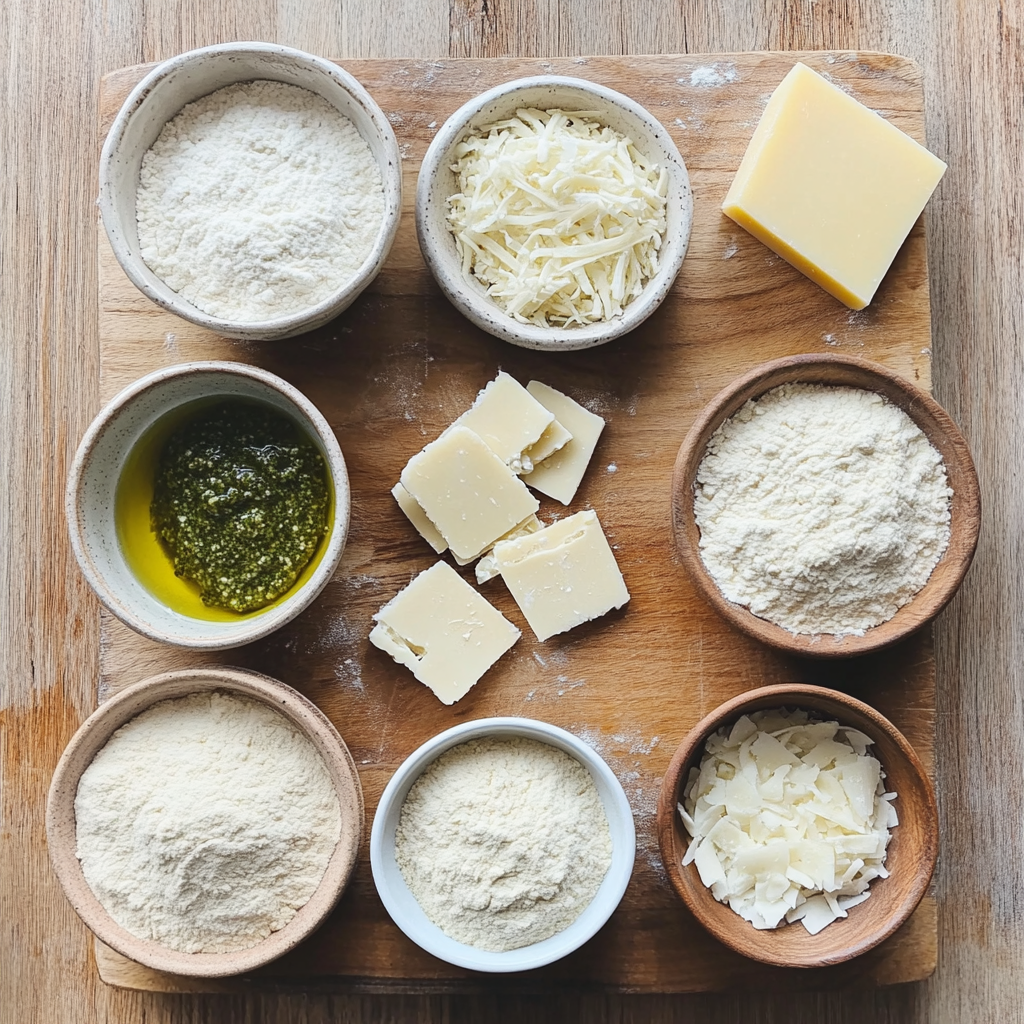 Pesto Bread Wreath ingredients
