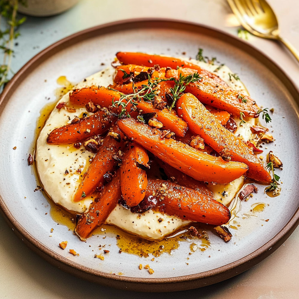 Roasted Carrots with Whipped Ricotta and Hot Honey