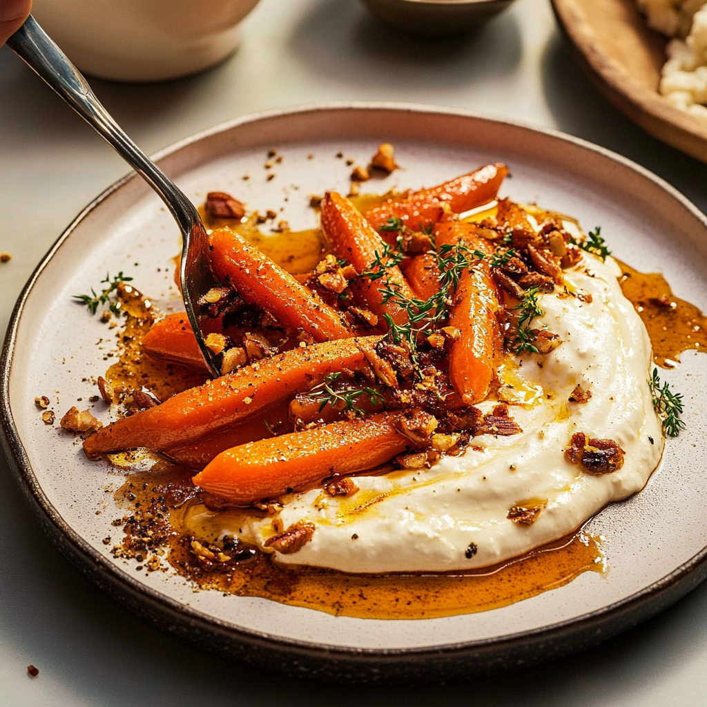Roasted Carrots with Whipped Ricotta and Hot Honey