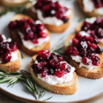 Roasted Cranberry and Goat Cheese Crostini