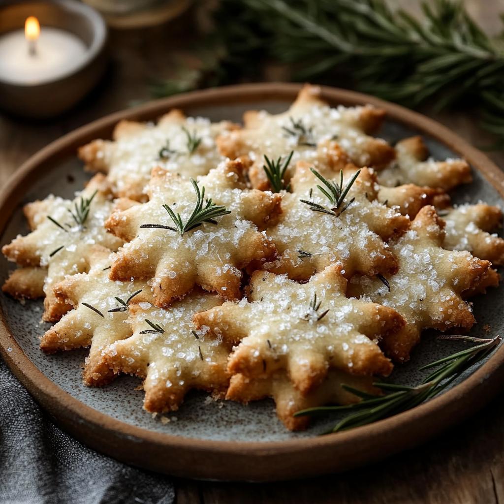 Rosemary-Parmesan Snowflake Cookies