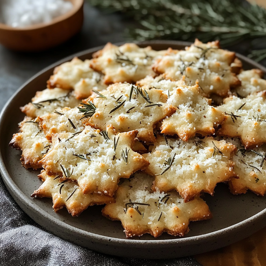 Rosemary-Parmesan Snowflake Cookies